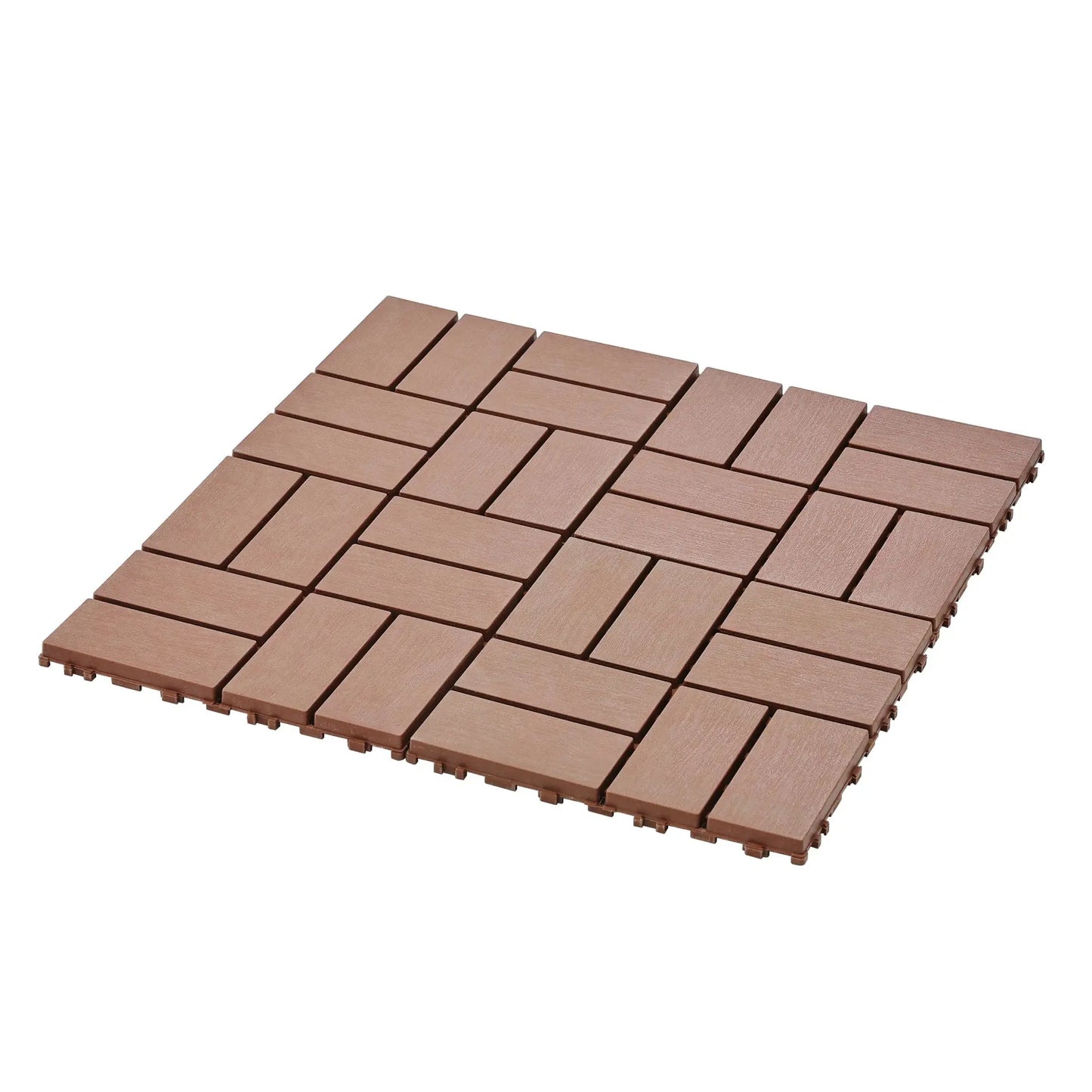 44 Pack Interlocking Patio Deck Tiles-12x12 Inch, Easy Install for Poolside, Balcony, Backyard - Durable Polypropyl