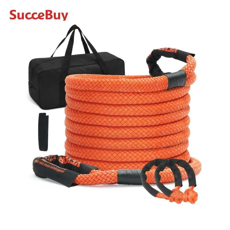 SucceBuy 20/30ft Car Towing Rope Off Road Snatch Tow Strap Rescue Recovery Resistant Which Rope for Jeep Car Truck ATV Tractor