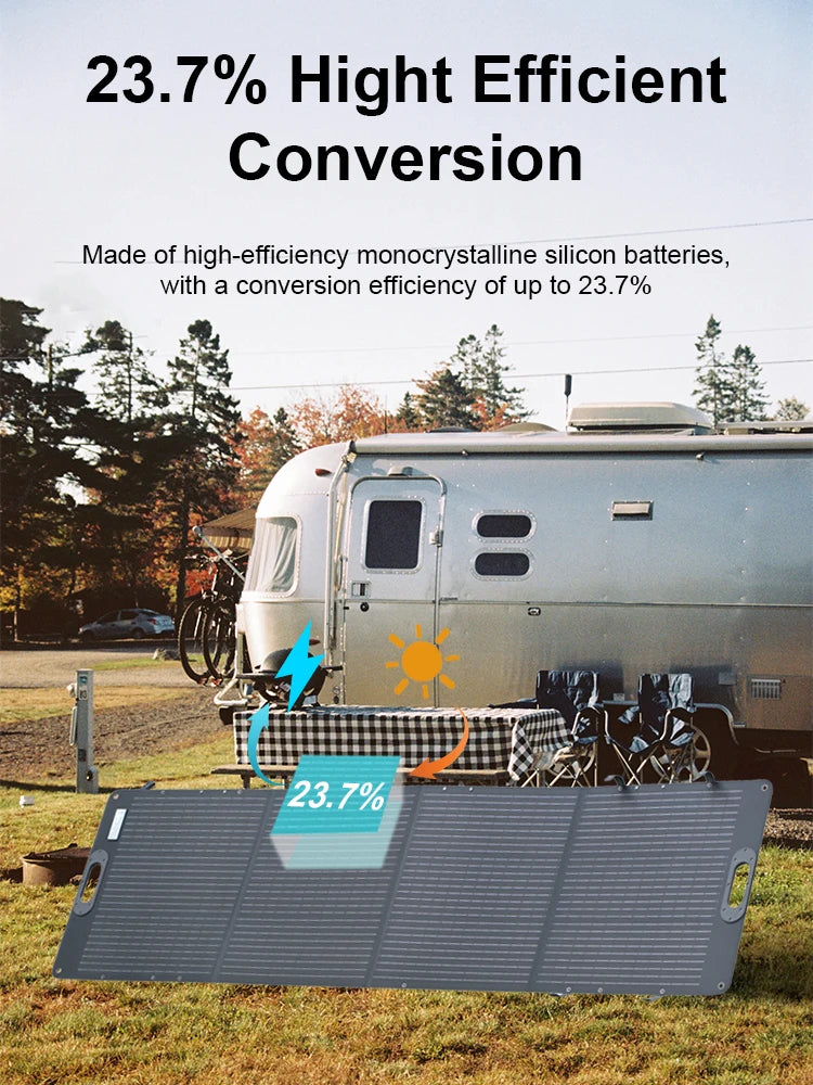 200W Flexible ETFE New Rigid Solar Panel Foldable 12V to 24V Monocrystalline For Camping IP68 Waterproof EU Warehouse Shipping