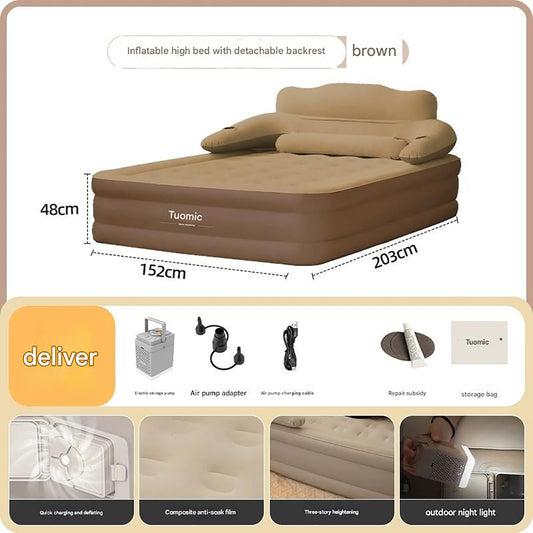 2 Person Automatic Inflatable Mattress For Home Outdoor Camping Rest Sleeping Bed Car Air Cushion Portable Folding Lazy Sofa Mat