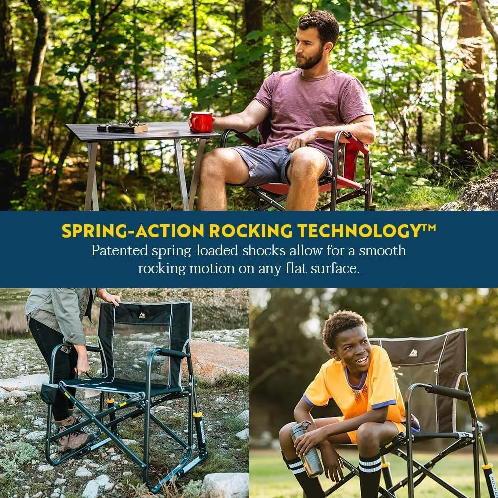 OUTDOOR Freestyle Rocker Outdoor Rocking Chair with Beverage Holder