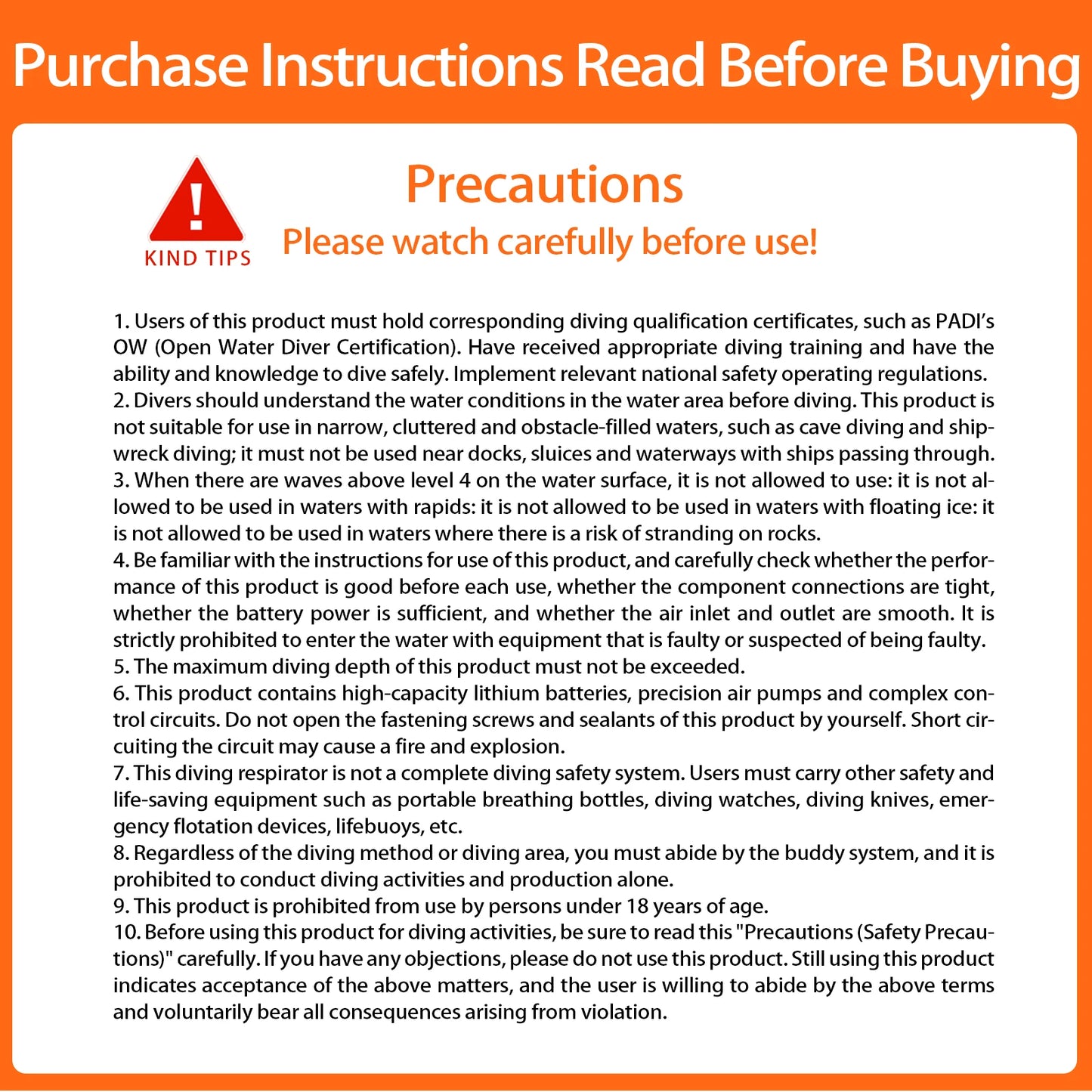 New Upgraded Scuba Diving Ventilator 4.5-10H Portable Diving Snorkel Equipment with Breathing Regulator Support Underwater 15M